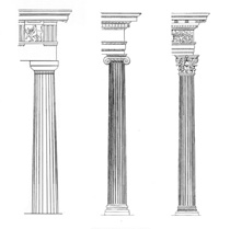 古希腊建筑的三种柱式比较